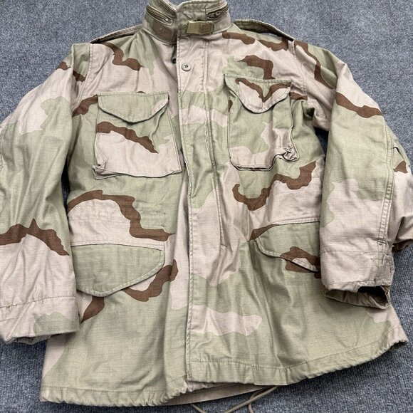 Vintage Desert Camo Jacket Men Small Reg M65 Coat Cold Weather Field Class 4 - Picture 2 of 11